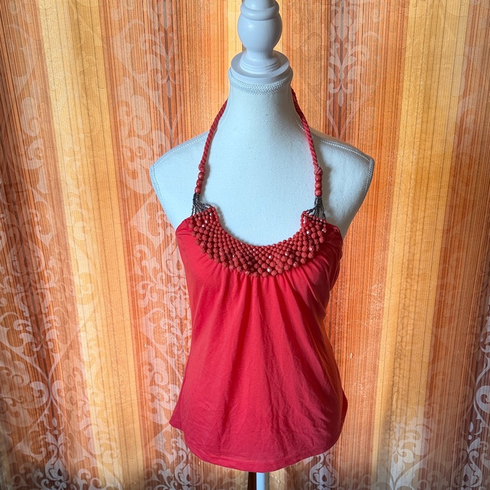 L8teR Red Beaded Camisole